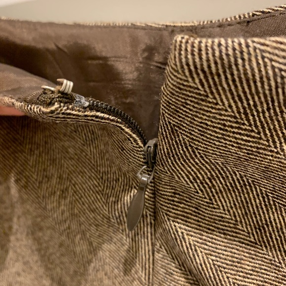 Banana Republic Brown Herringbone Lace Slip Skirt - Picture 5 of 5